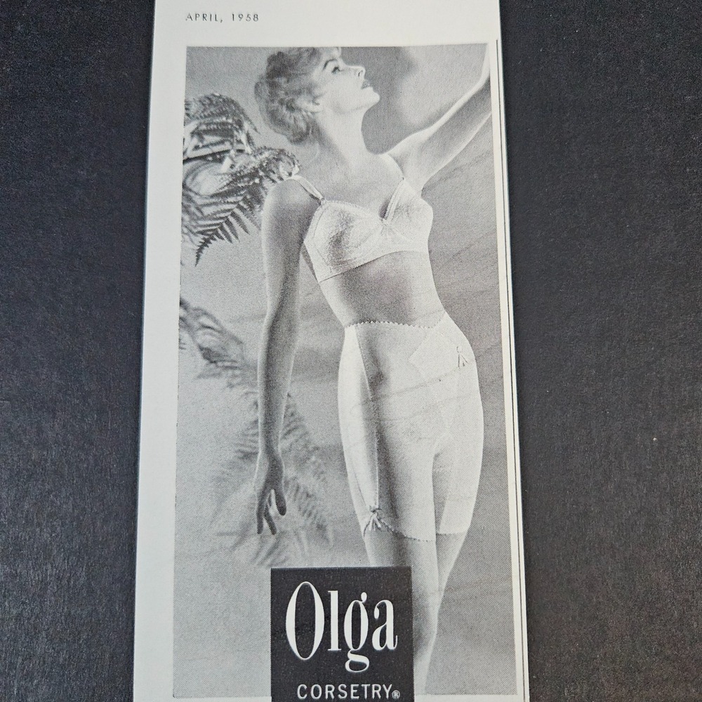 1958 Olga Corsetry‎ Lady Long Legs Shapewear Girdle Vintage Print Ad Van Nuys CA